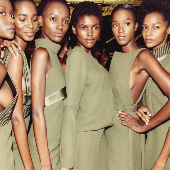 Brandon Maxwell Spring 2017 Collection Olive Green Layered-Sleeve Georgette Top - Picture 2 of 16